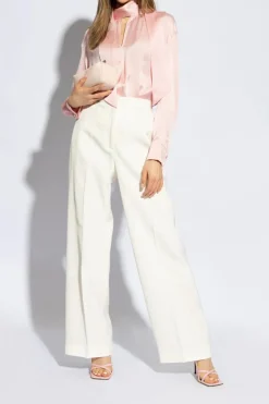 Lanvin PINK Silk top with tie neckline