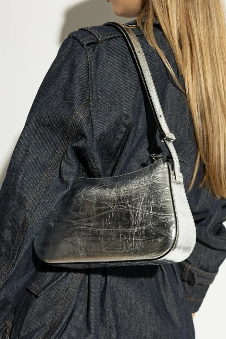 Lanvin SILVER ‘Concreto’ Shoulder Bag