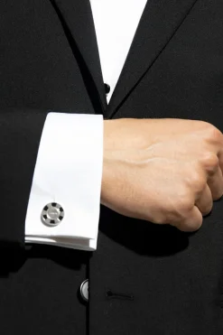 Lanvin SILVER Logo-engraved cufflinks