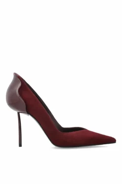 Le Silla BURGUNDY Suede stilettos `Deco Petalo`