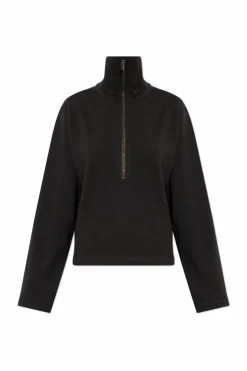 Lemaire BLACK Sweatshirt with a wide collar