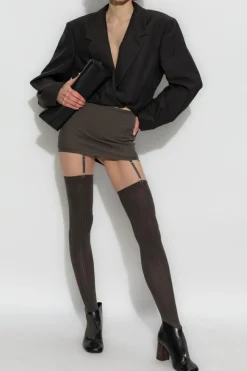 Lemaire BROWN Panties with garter straps