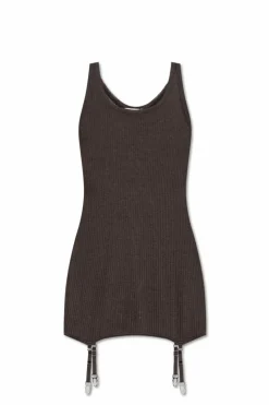 Lemaire BROWN Ribbed top with straps