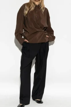 Lemaire BROWN Wrap-front shirt