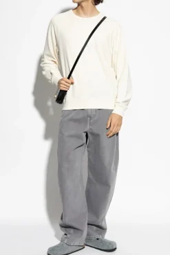 Lemaire cream Cotton sweatshirt with a crew neck
