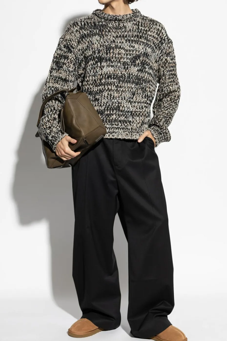 Lemaire GREY Sweater with decorative knit