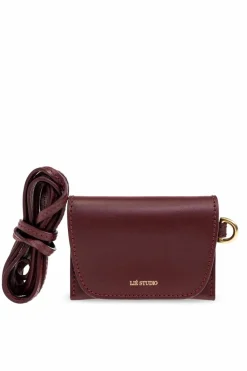LIÉ STUDIO BURGUNDY Stella wallet on a strap