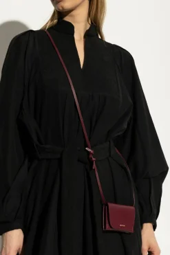 LIÉ STUDIO BURGUNDY Stella wallet on a strap