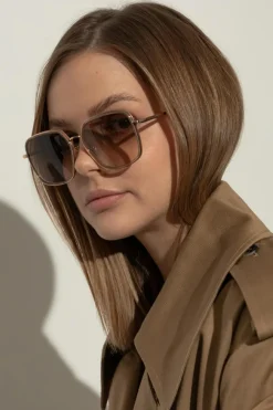 Linda Farrow GOLD Sunglasses `Alicia`