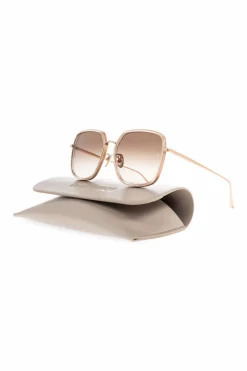Linda Farrow GOLD Sunglasses `Alicia`
