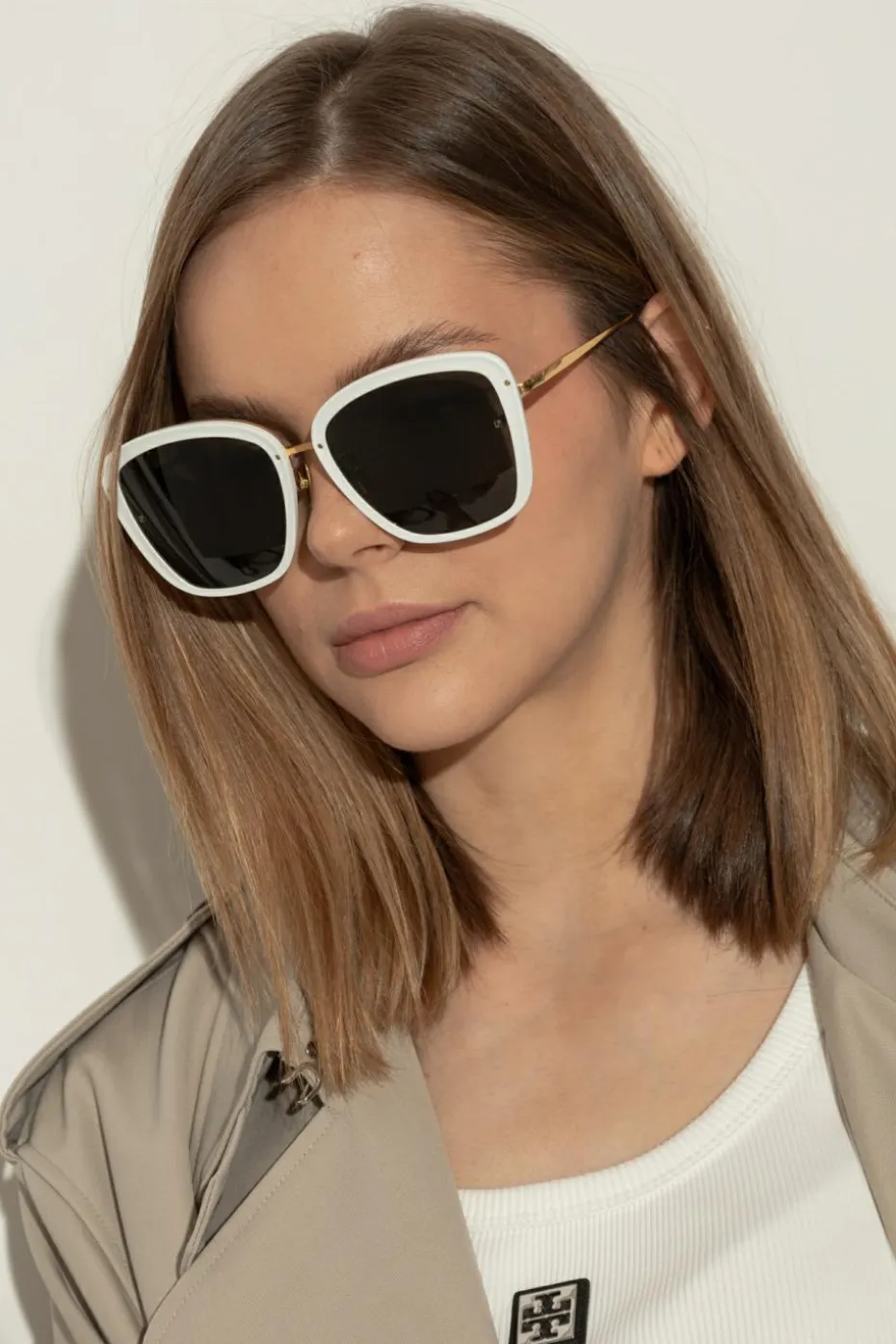 Linda Farrow WHITE Sunglasses