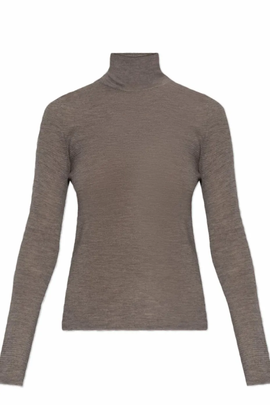 Lisa Yang beige Cashmere top with stand-up collar