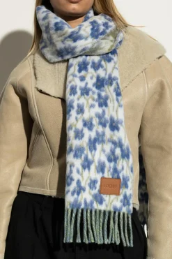 Loewe BLUE Scarf with floral motif