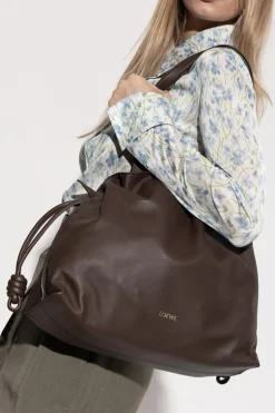 Loewe BROWN Shoulder bag `Flamenco Large`