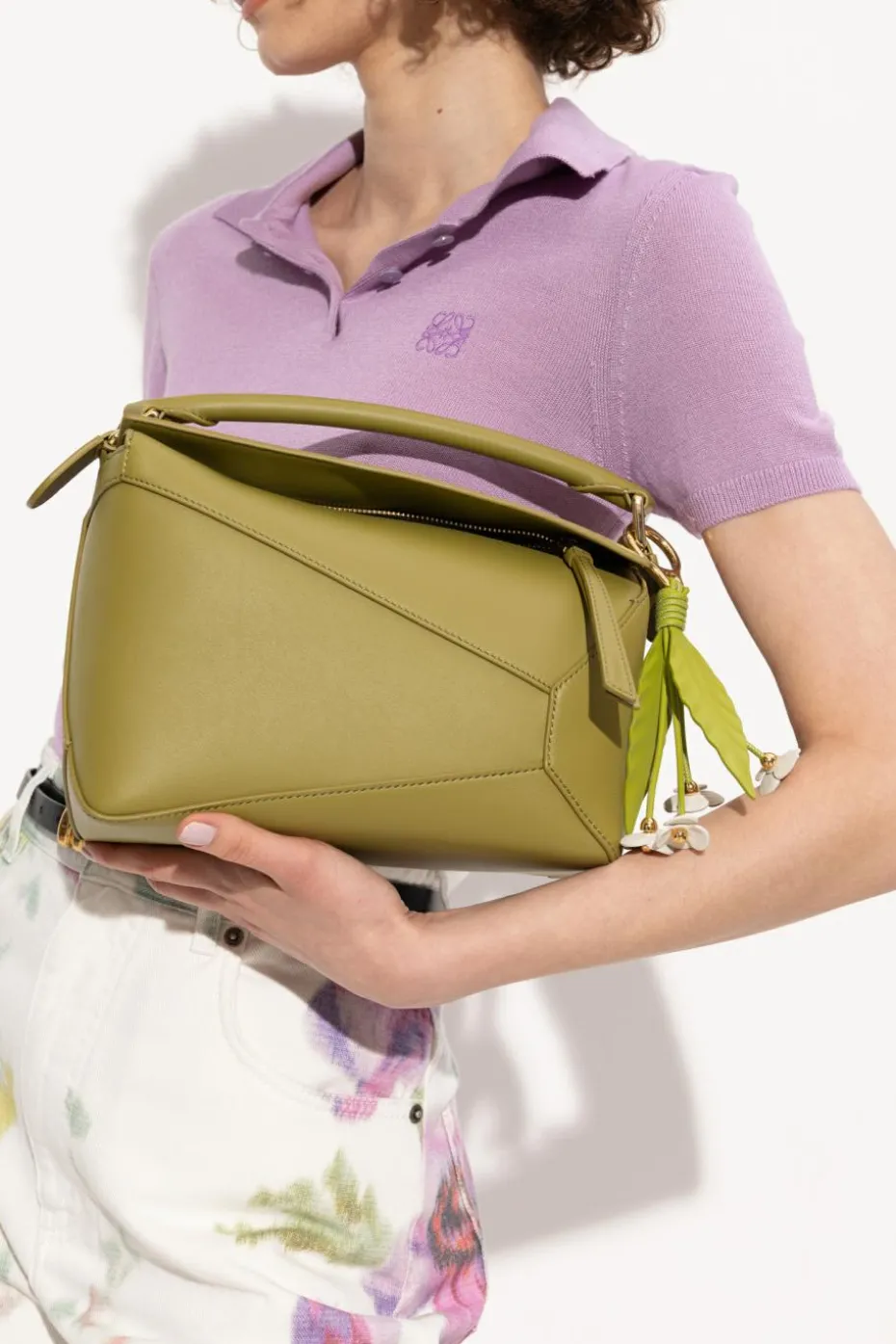 Loewe GREEN Handbag `Small Puzzle`