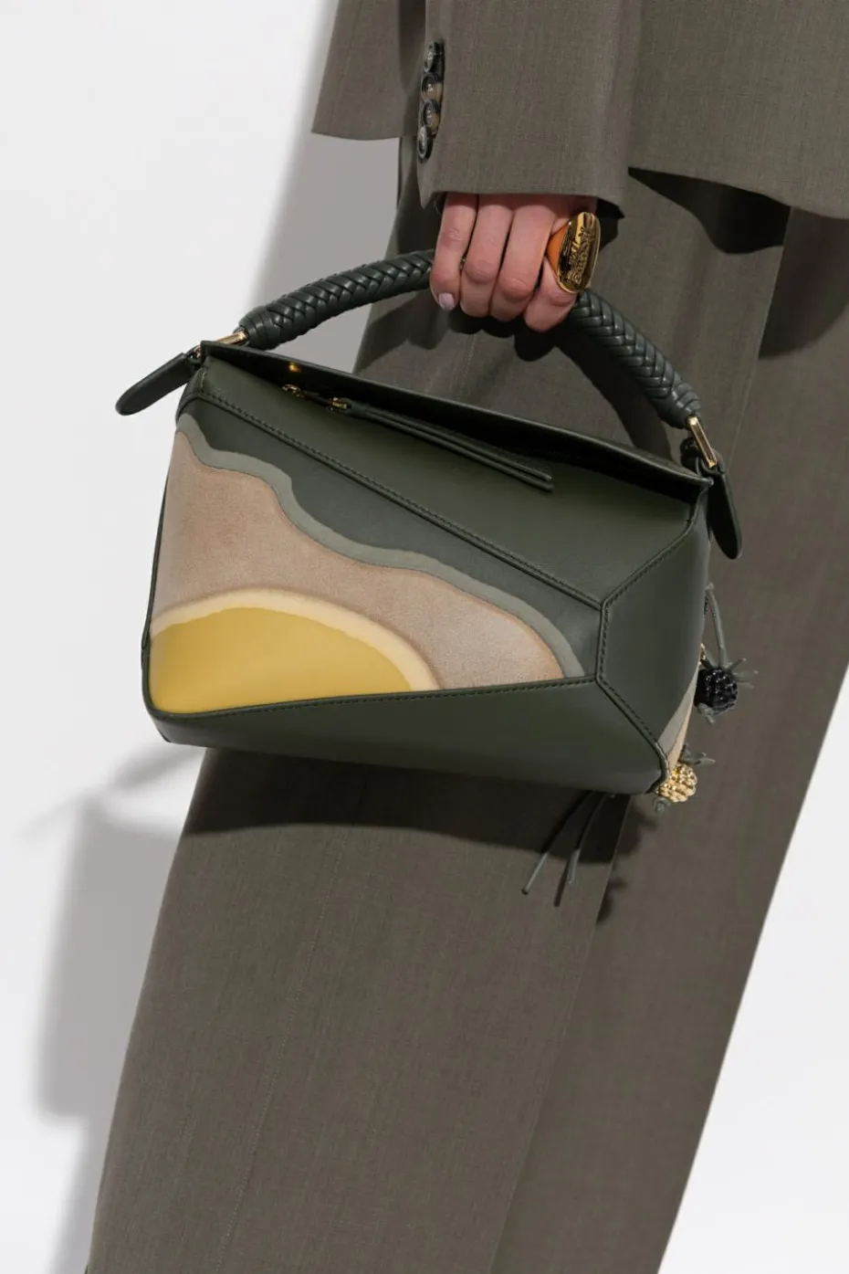 Loewe GREEN Small Puzzle handbag