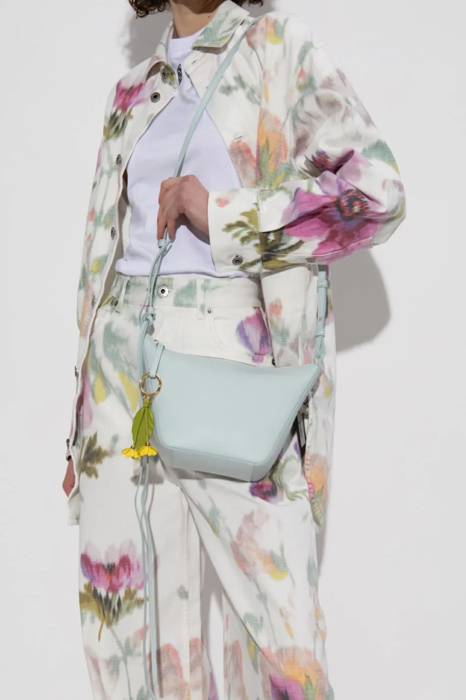 Loewe light blue Leather bag "Mini Hammock"