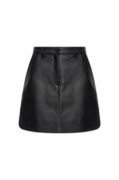 Maison Kitsuné BLACK Leather skirt