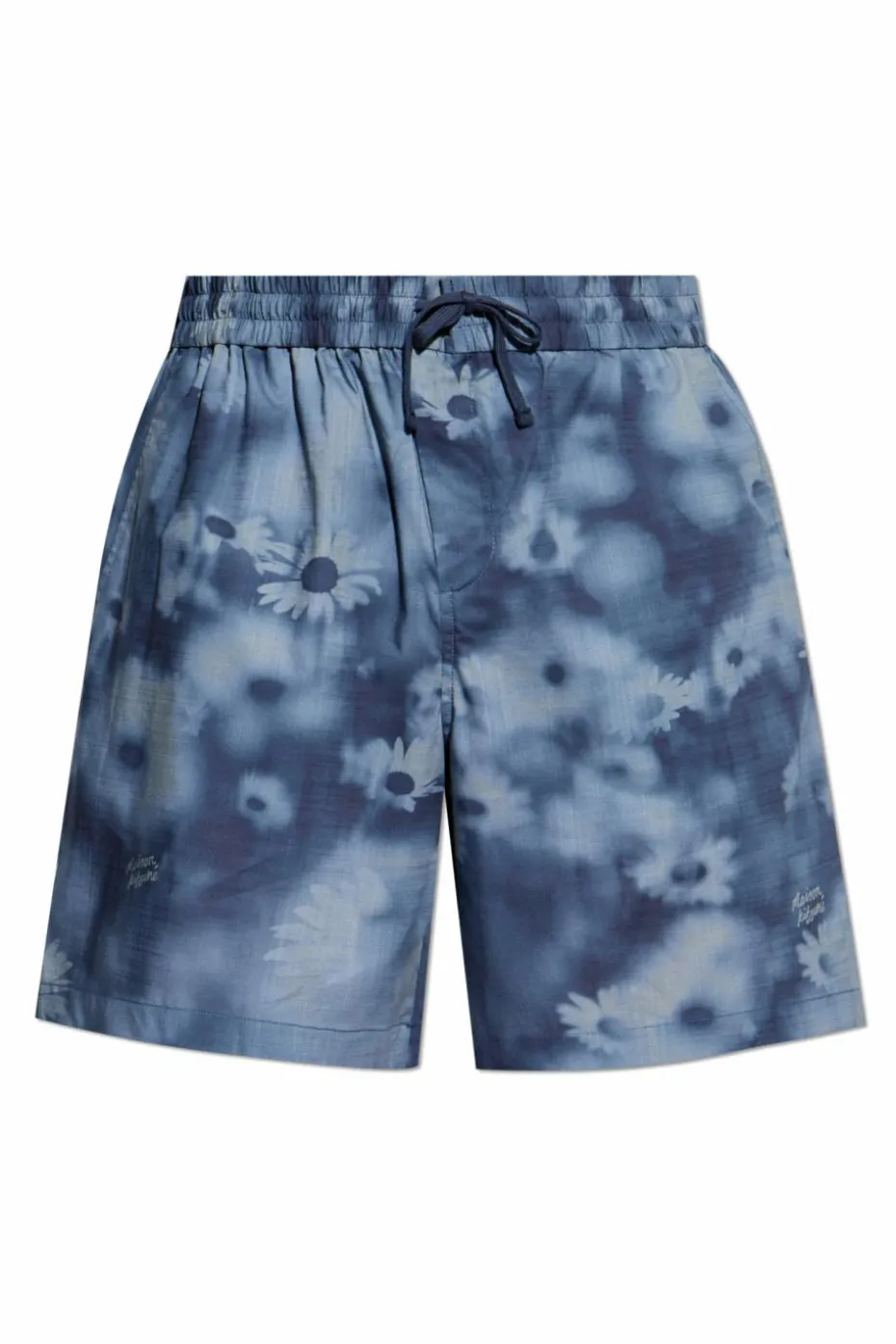 Maison Kitsuné BLUE Shorts with floral motif