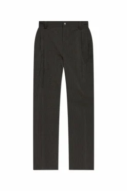Maison KitsunƩ GREEN Striped Pattern Pants