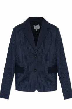 Maison Kitsuné NAVY BLUE Blazer with pinstripe pattern