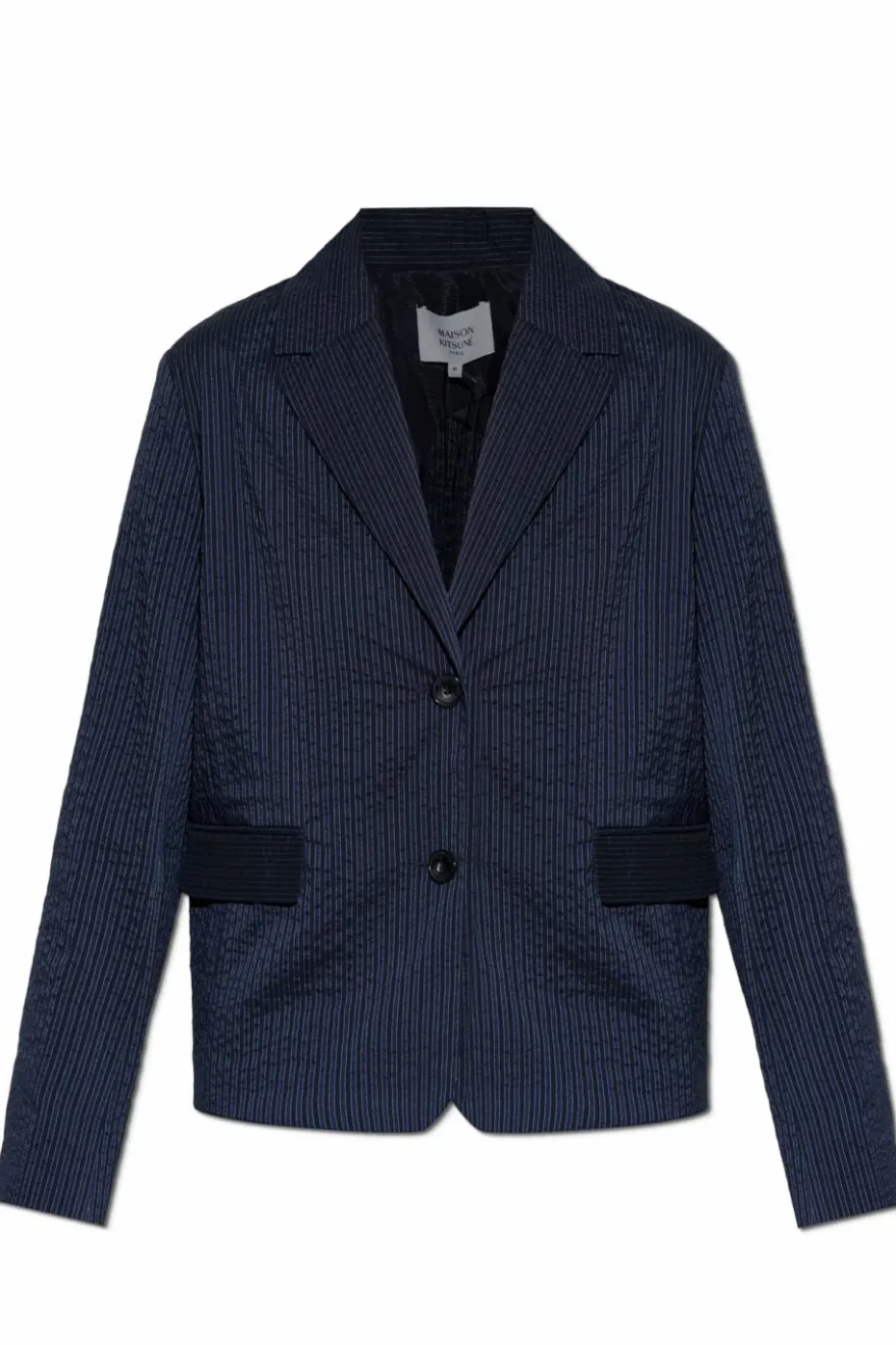 Maison Kitsuné NAVY BLUE Blazer with pinstripe pattern