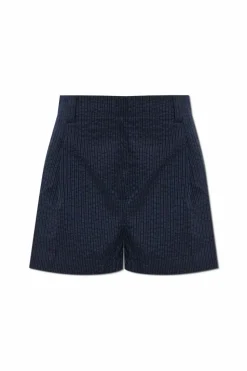 Maison Kitsuné NAVY BLUE Striped pattern shorts