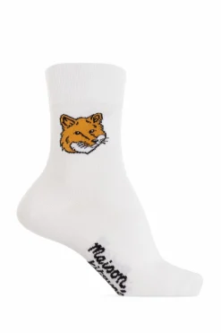 Maison Kitsuné WHITE Socks with logo