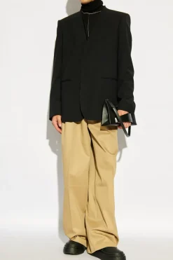 Maison Margiela beige Creased Trousers