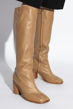 Maison Margiela beige Heeled boots with tabi cutout