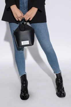 Maison Margiela BLACK '5AC Small' shoulder bag with logo