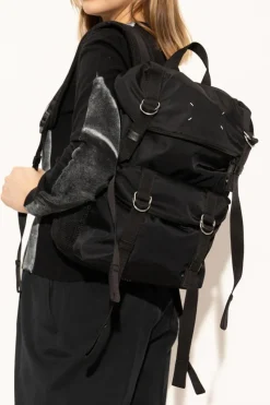 Maison Margiela BLACK Backpack with logo