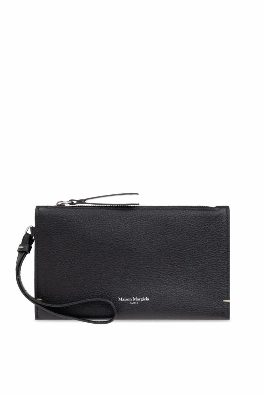 Maison Margiela BLACK Leather pouch with logo