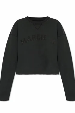 Maison Margiela BLACK Sweatshirt with embroidered logo