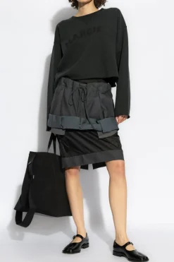 Maison Margiela BLACK Sweatshirt with embroidered logo