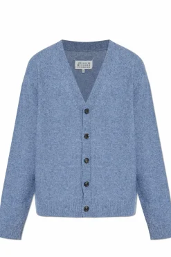 Maison Margiela BLUE Cardigan with wool trim