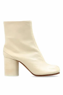 Maison Margiela cream Heeled ankle boots with 'Tabi' cutout