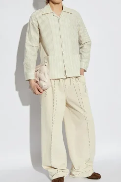 Maison Margiela cream Pants with raw finish