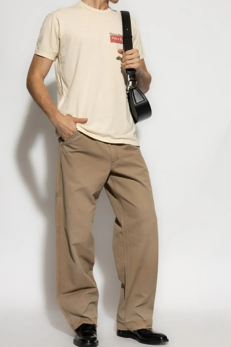 Maison Margiela cream T-shirt with logo