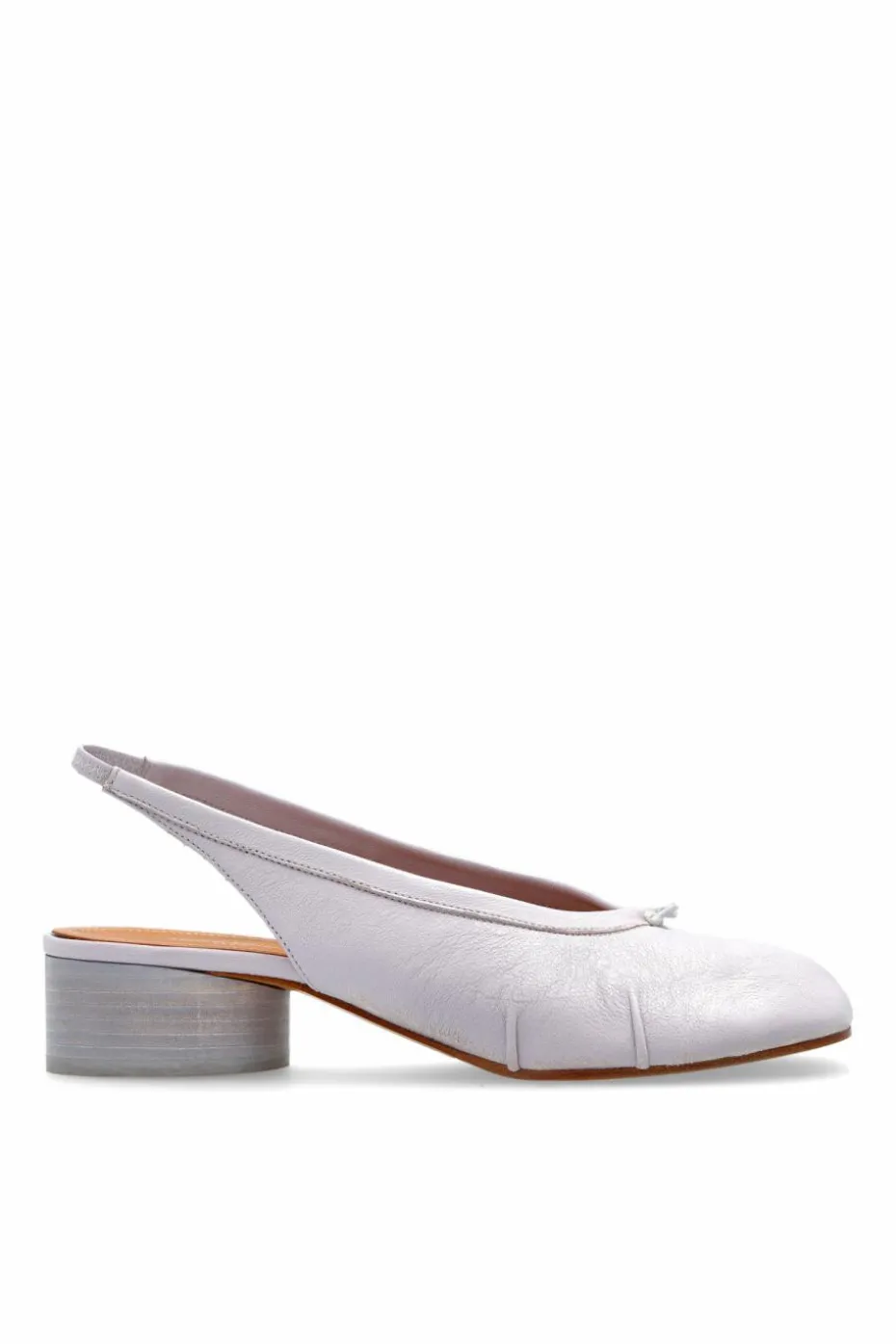 Maison Margiela PURPLE Leather heeled shoes with a "Tabi" toe