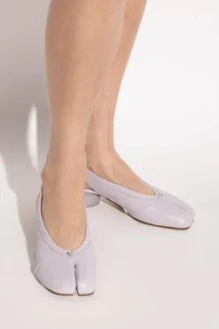 Maison Margiela PURPLE Leather heeled shoes with a "Tabi" toe