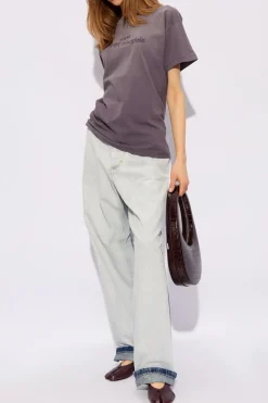 Maison Margiela PURPLE T-shirt with logo