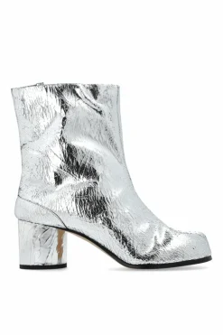 Maison Margiela SILVER Leather `Tabi` boots