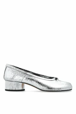 Maison Margiela SILVER Leather heeled shoes Tabi