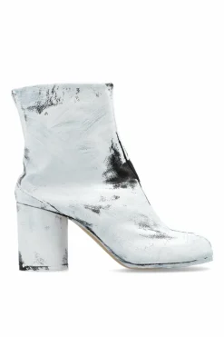 Maison Margiela WHITE Leather `Tabi` Ankle Boots
