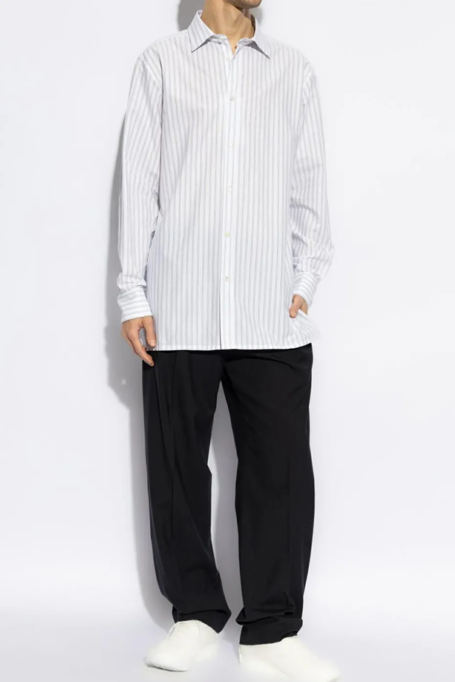 Maison Margiela WHITE Striped pattern shirt