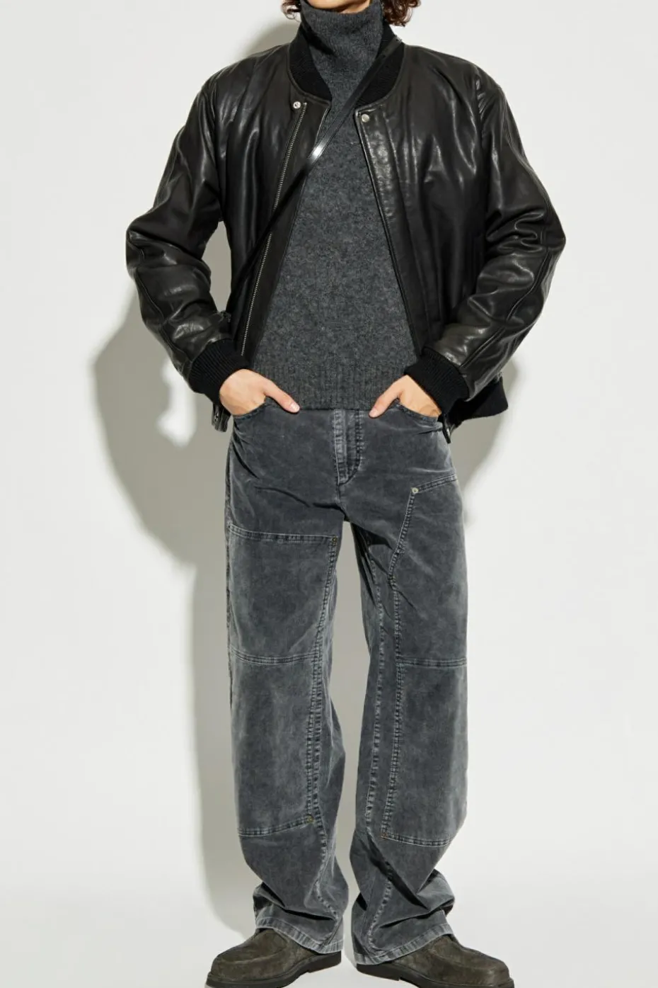 MARANT BLACK "Blaike" leather jacket