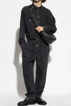 MARANT BLACK Denim jumpsuit `Chelby`