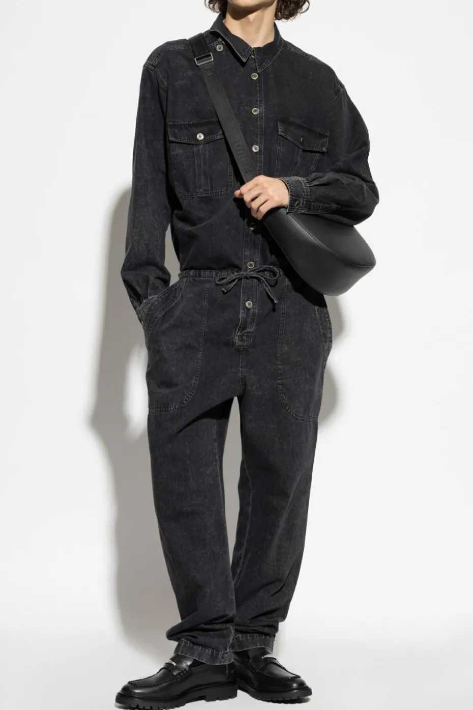 MARANT BLACK Denim jumpsuit `Chelby`