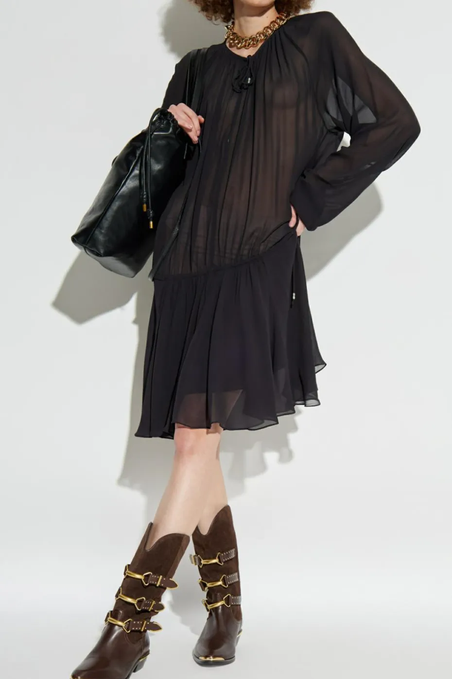 Marant Etoile BLACK Transparent dress "Bess"